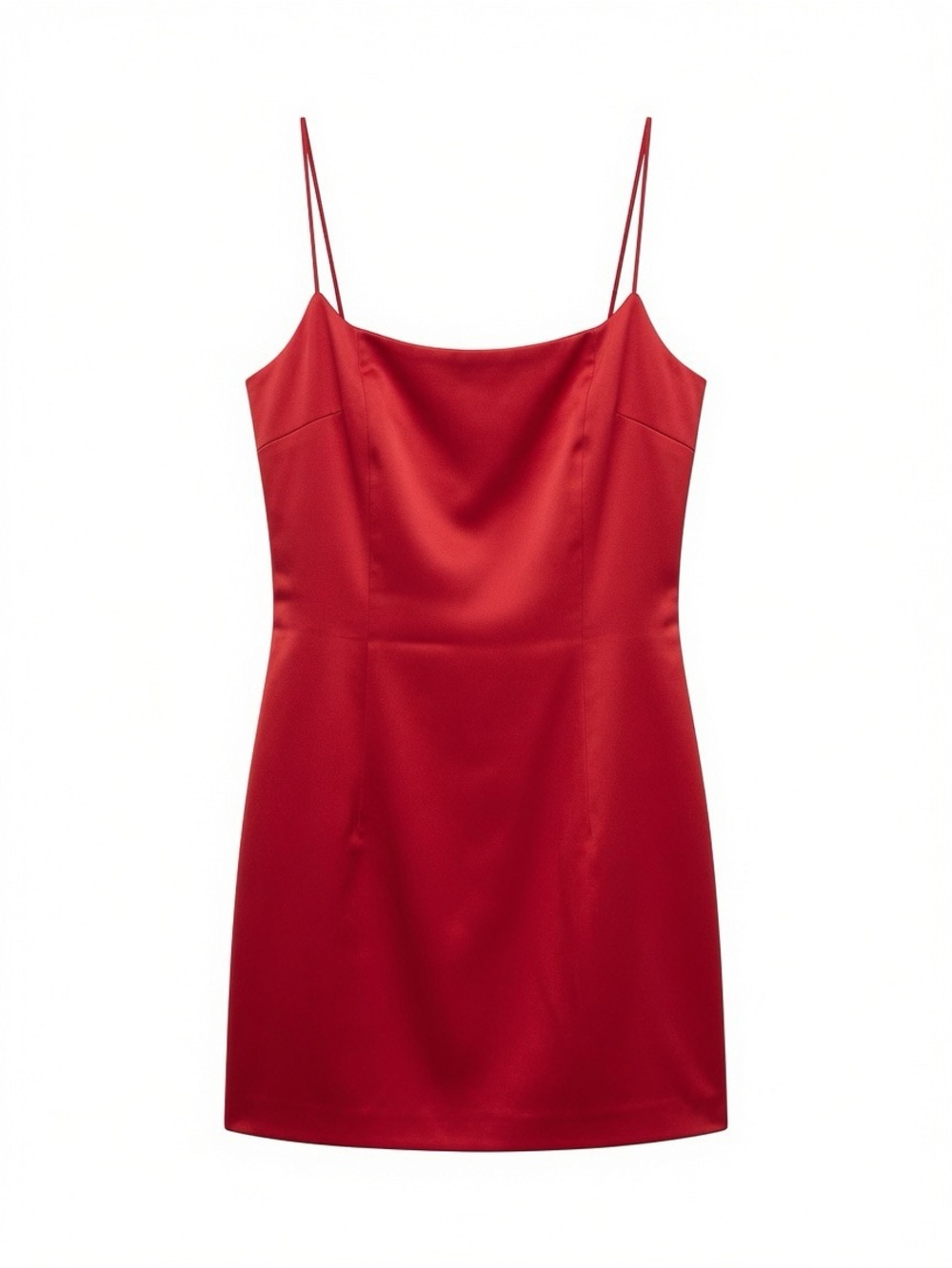 Gauge81 Red Satin Slip Mini Dress with Double Spaghetti Straps